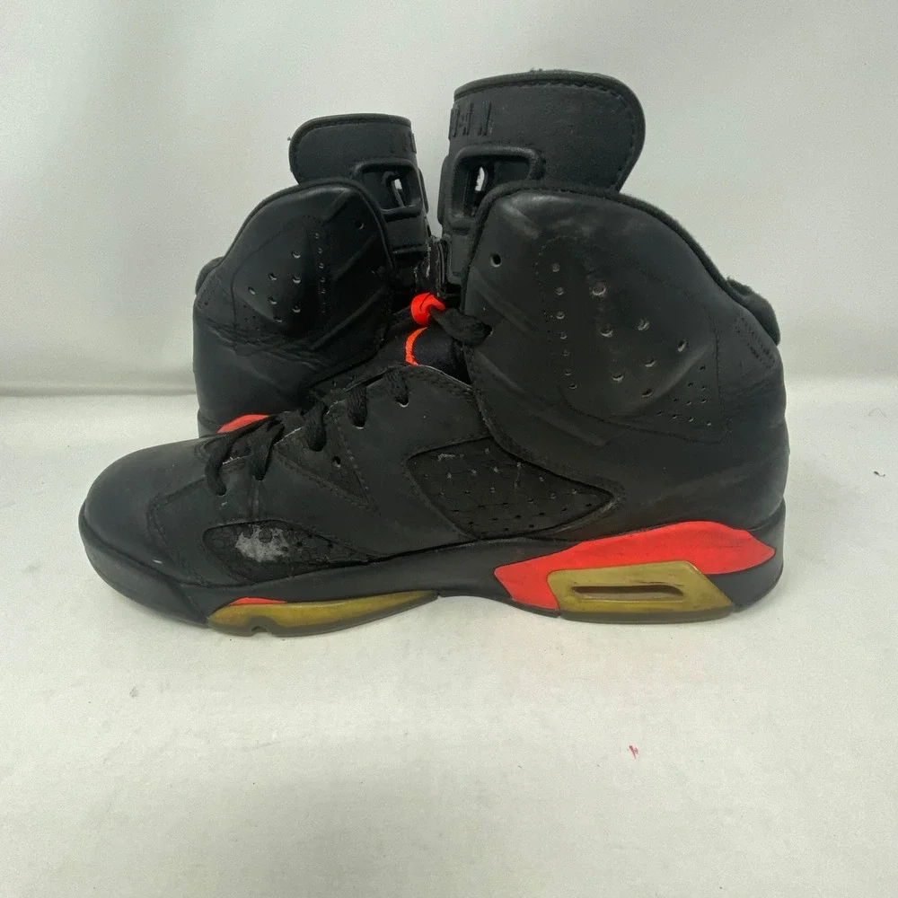 Jordan 6 Retro Infrared 2014 Black Infrared Sneakers 384664-023 Mens Size 9